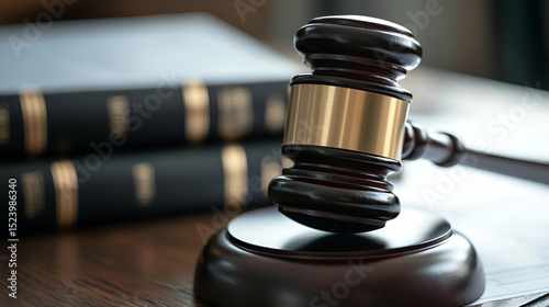 Wallpaper Mural Wooden Gavel And Law Books On A Table Torontodigital.ca