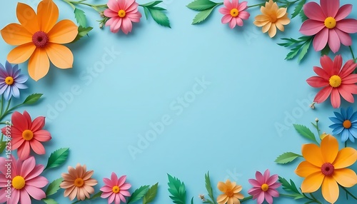 Wallpaper Mural Vibrant daisy and wildflower border on a white background. Perfect for spring designs, invitations, greeting cards, or seasonal social media posts. Bright and cheerful floral layout Torontodigital.ca