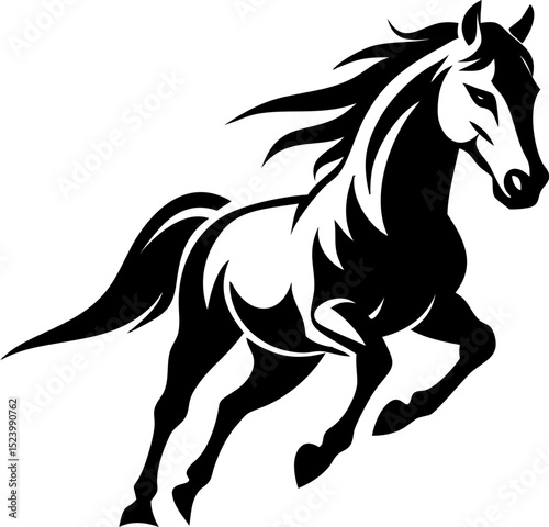 Horse  vector,  in a graceful running  pose