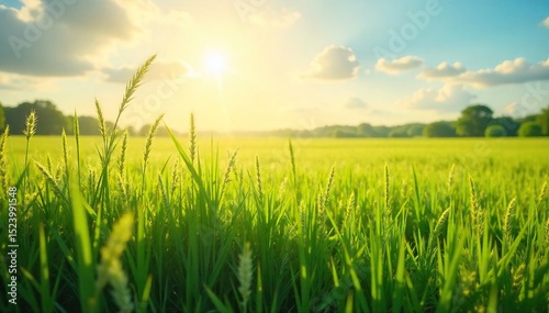 Sunlight streams through tall grasses in a wide open field, creating a dreamy, ethereal atmosphere Perfect for nature, serenity, and peaceful imagery , dreamy, airy