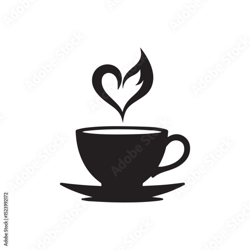 Warm Cup's Affection: A simple yet heartwarming illustration shows a coffee cup, symbolizing warmth and love with steam rising in a heart shape.