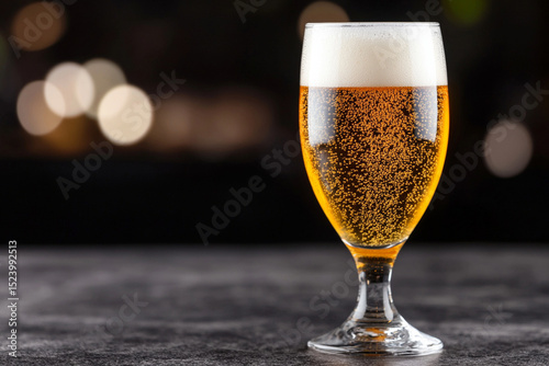 Traditional honey mead served in a glass with bubbles and froth