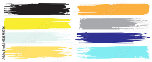 Brush strokes vector. Set of text boxes. Paintbrush collection. Grunge design elements. Dirty texture banners. Painted rectangles and diagonal brush backgrounds. eps 10