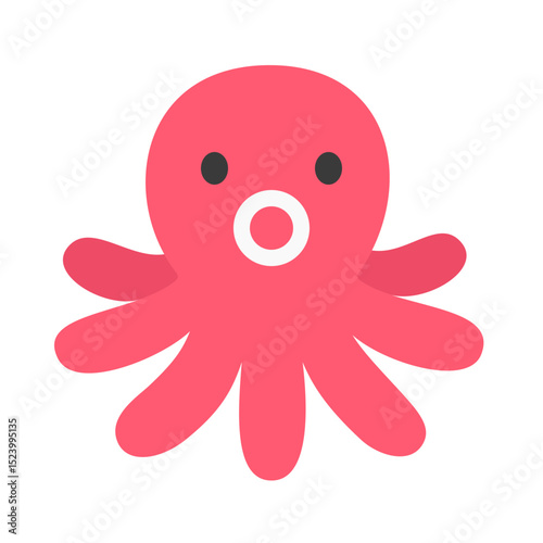 funny octopus cartoon. Cute octopus icon vector illustration.