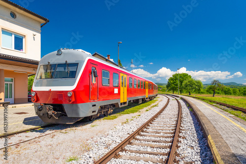 Wallpaper Mural A two-car diesel multiple unit series regional train of the Slovenian Railways Torontodigital.ca