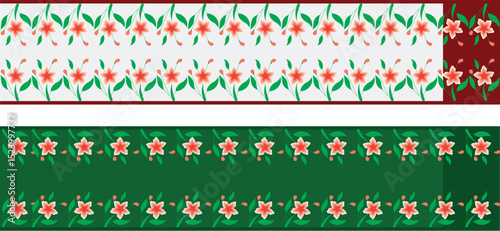saree design illustration, puja saree, beautiful white saree with red border