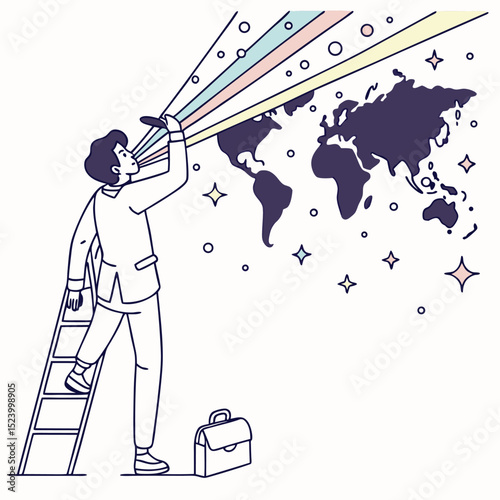 Global Expansion Vision Business Growth On World Map