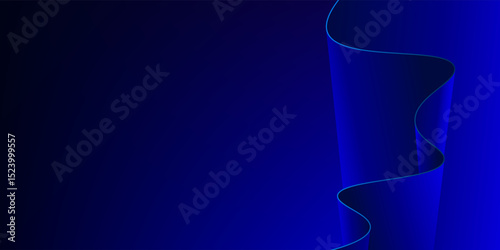 abstract 3D blue paper waves business background