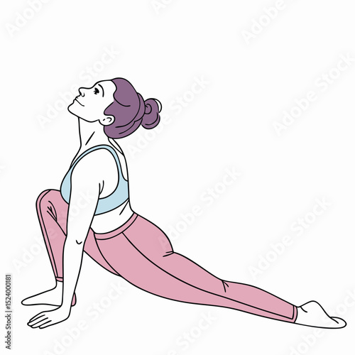 Low Lunge Pose Woman Practicing Yoga