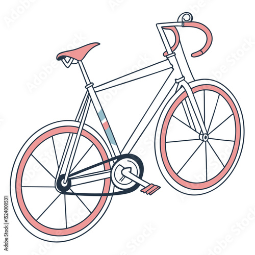 Stylish Fixie Bike Illustration