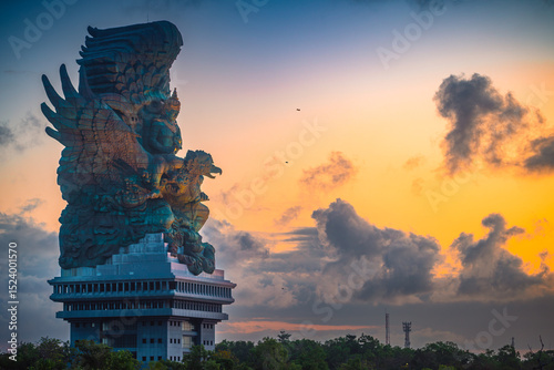 Garuda Wisnu Kencana statue. GWK 122-meter tall statue is one of the most recognizable symbol Balinese Hindu religion and popular travel destination Bali, Indonesia