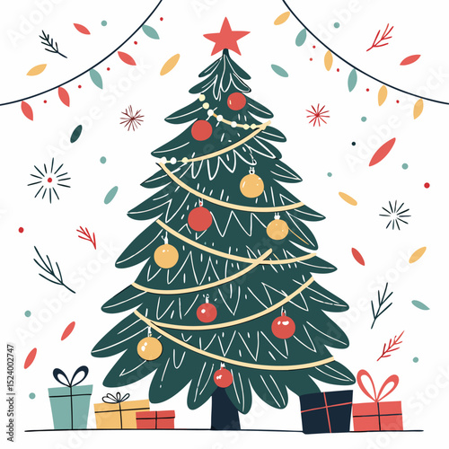 Whimsical Christmas Tree With Gifts