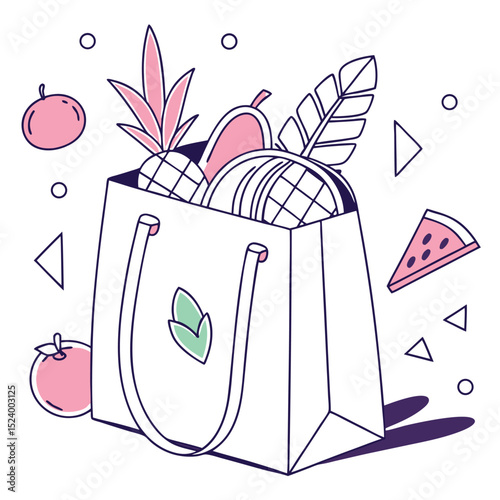 Fresh Fruit Shopping Bag Healthy Lifestyle Groceries