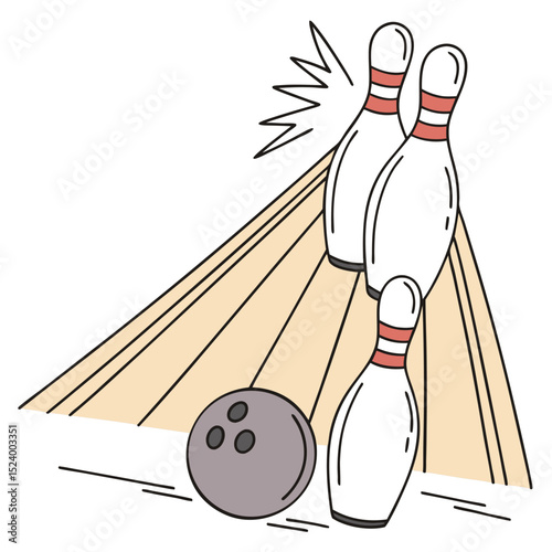Bowling Strike Fun Leisure Activity Icon