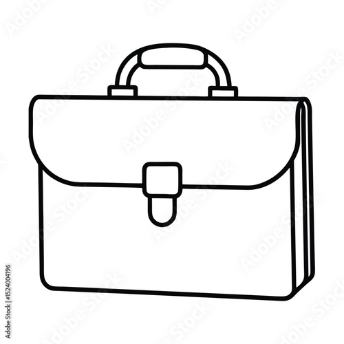black briefcase isolated on white