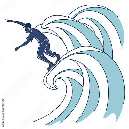 Surfing Wave Ride Blue Sea Summer Sport