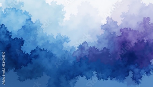 Abstract Blue and Purple Watercolor Texture Painting with Flowing Gradient