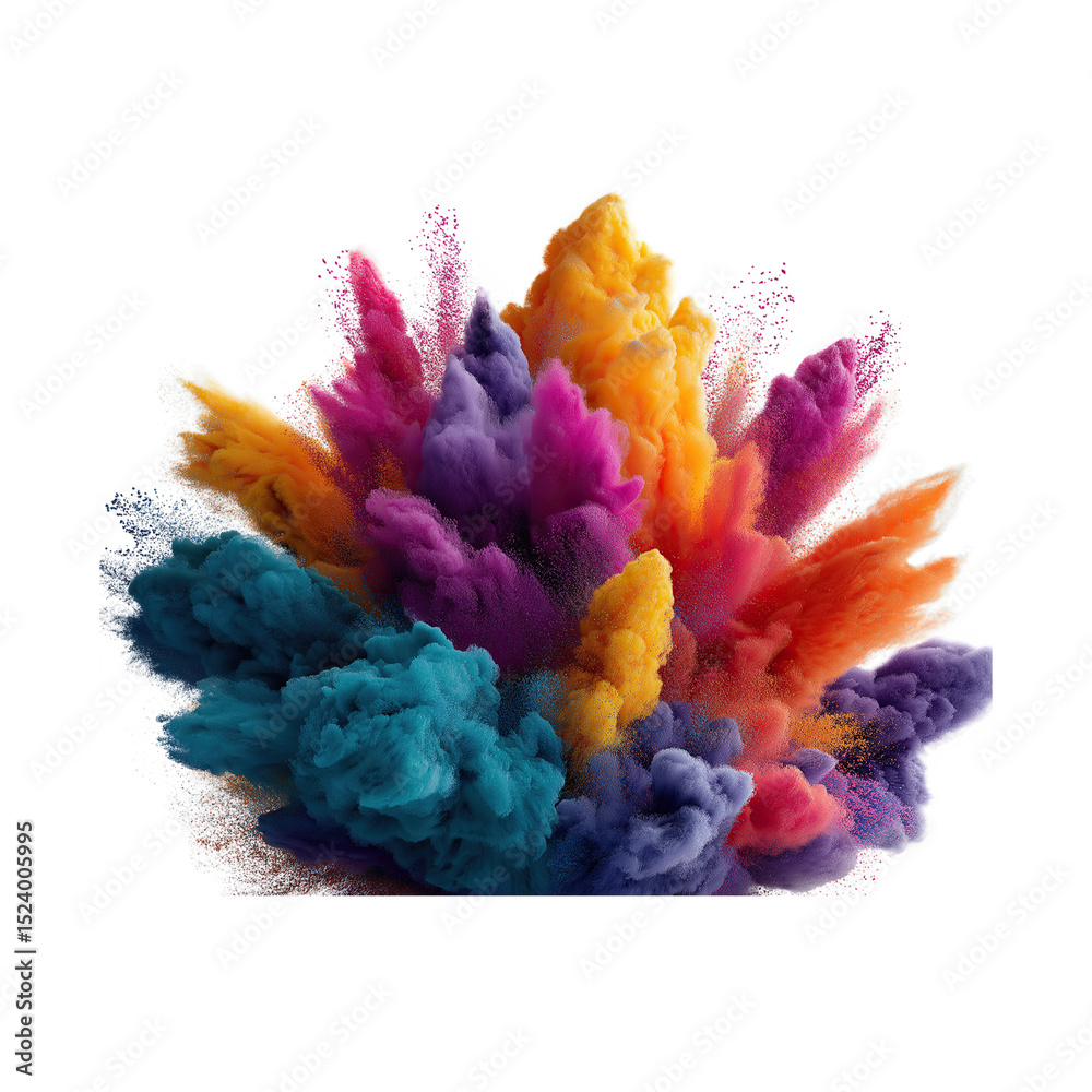 Fototapeta premium Color Powder Explosion – Holi Festival Splash on Transparent Background