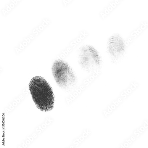 Black fingerprint on the white isolated background.	