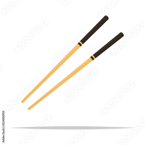 Wooden chopsticks vector isolated illustration