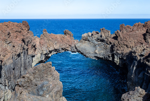 Rock formation Arco de La Tosca, Island El Hierro, Canary Islands, Spain, Europe.