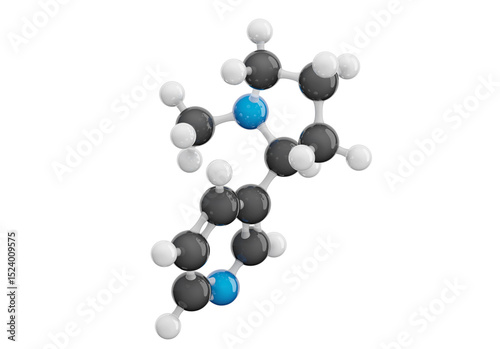 Foto Nicotine molecule isolated on transparent background