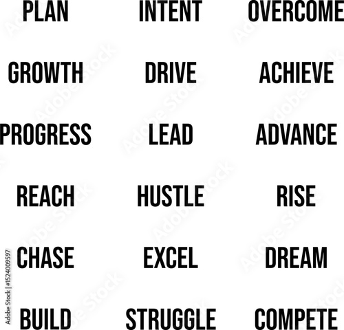 Achievement and Progress Motivational Word Set