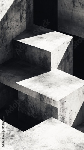 Minimalist Grey Cubic Podium Background for Product Display