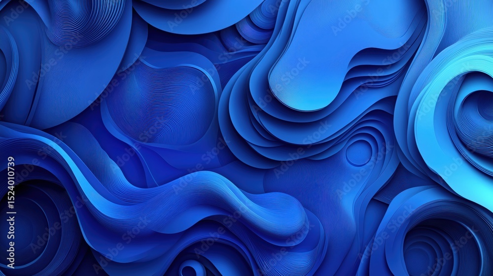 Fototapeta premium Abstract Blue Layered Wave Background for Modern Presentation Design