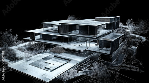 3D Model Of Modern House Exterior Scan