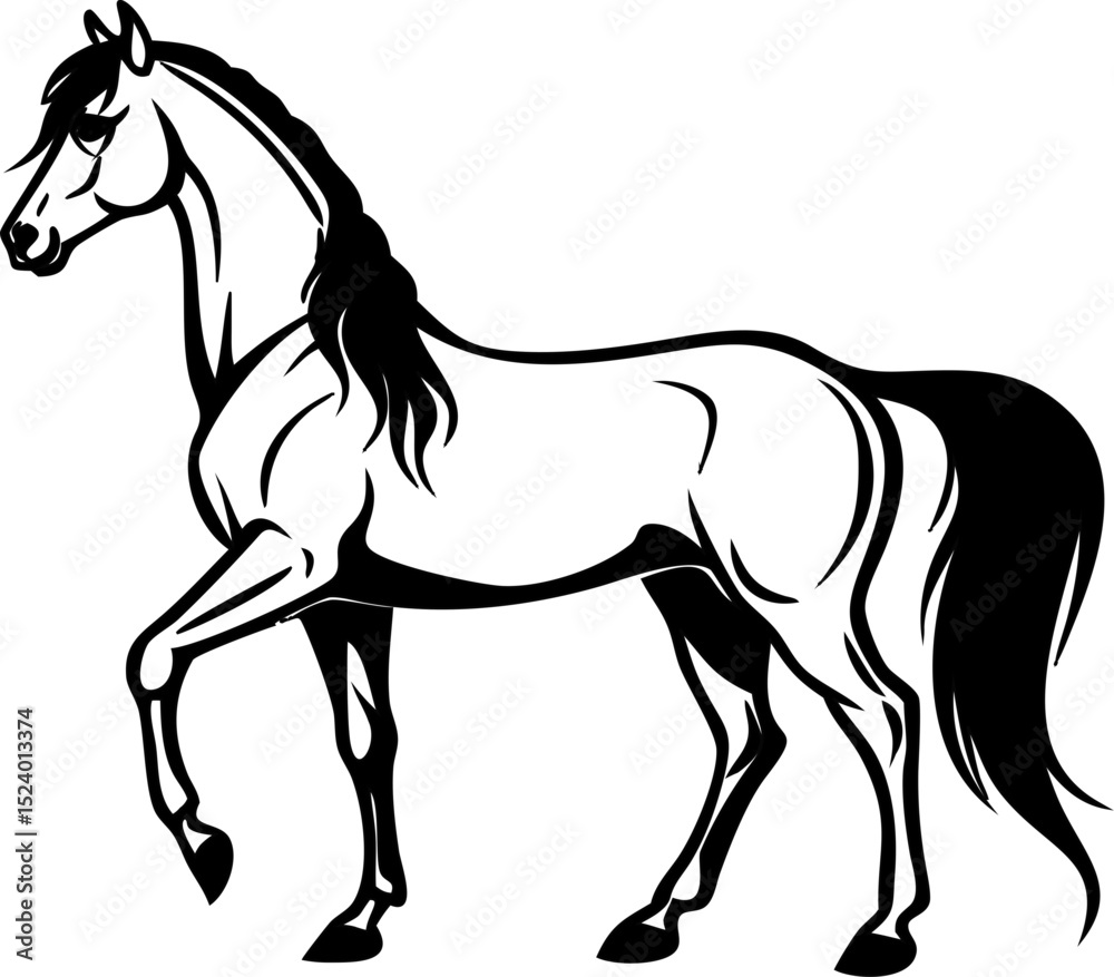 Obraz premium Graceful horse vector, in dynamic motion