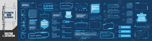HUD elements set isolated on transparent. Futuristic user interface. Dashboard display virtual reality technology screen. Sci-fi futuristic hud dashboard for VR, UI design.