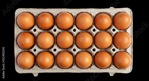 A carton of eggs ideal for promoting sustainability, agriculture, or food industry branding in marketing and culinary web content.