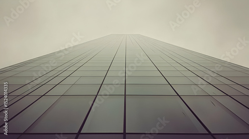 Modern Skyscraper Facade With Gray Panels