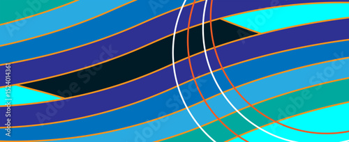 Abstract paper shape background with colorful line decoration