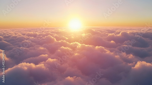 Sunrise Above Fluffy Clouds