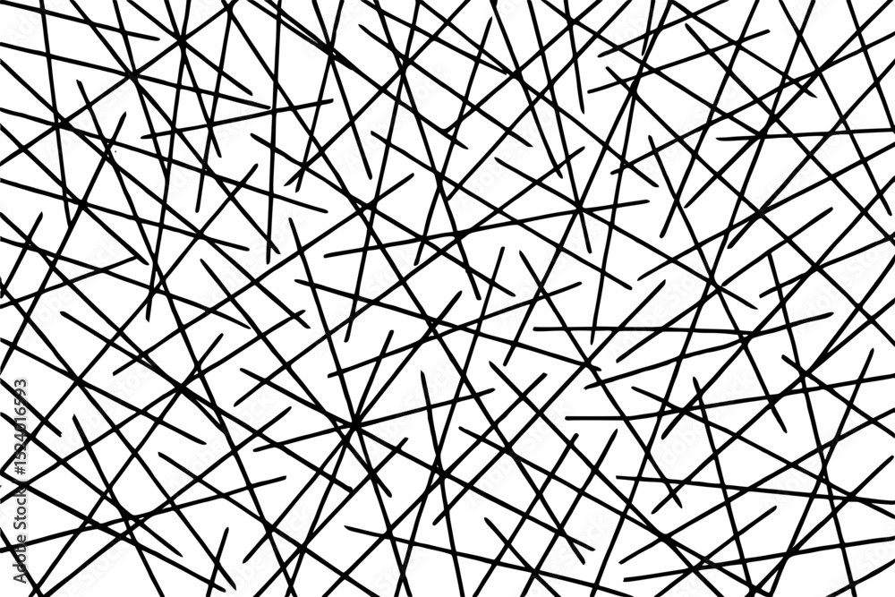 Obraz premium Abstract black line pattern on white background 