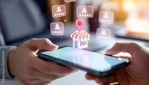 Digital Marketing for Small Business with Online Search, Customer Review and Rating for a Local Store on Mobile