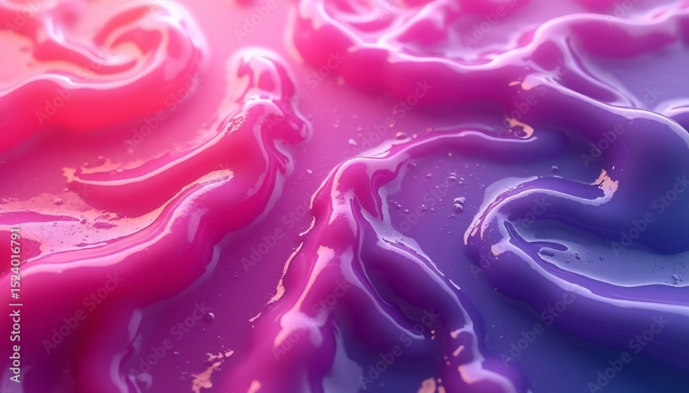 Fototapeta premium Abstract Liquid Surface with Colorful Gradient Swirls and Glossy Texture