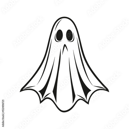 A Digital Illustration of Side View Baby Ghost Like Creature Vector illustration