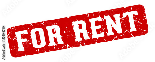 for rent rectangular sign. for rent stamp