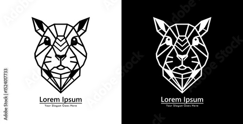 Hamster head logo design with modern geometric style