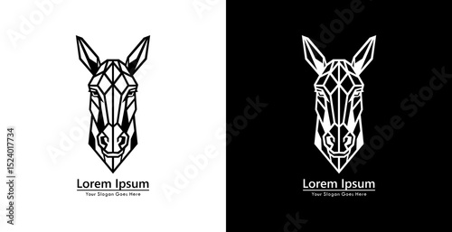 Horse head logo design with modern geometric style