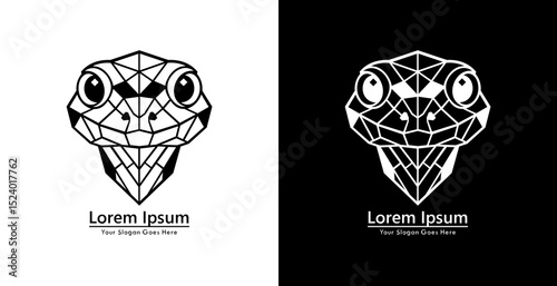 Gecko head logo design with modern geometric style