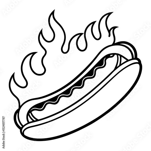 Blazing Hot Dog Vector Art