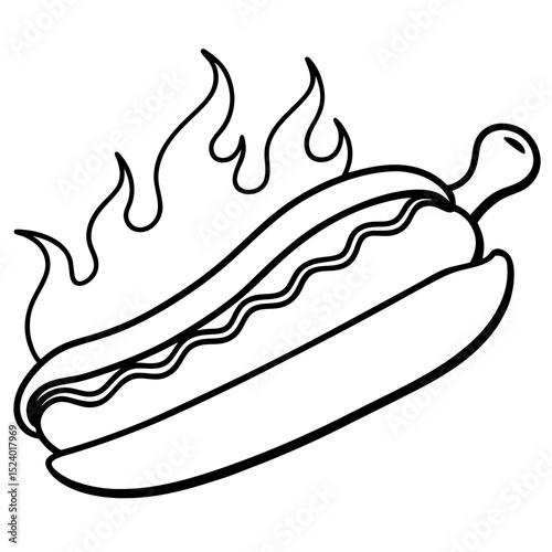 Blazing Hot Dog Vector Art