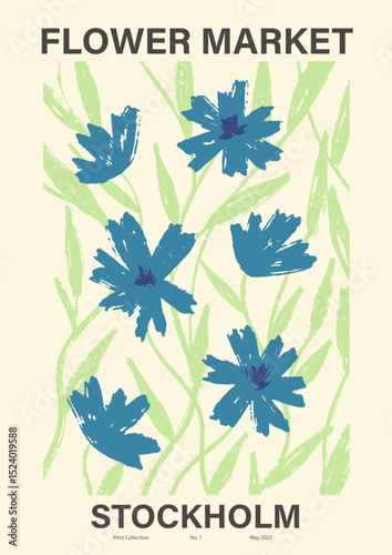 Hand-drawn vector illustrations of flowers