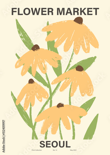 Hand-drawn vector illustrations of flowers