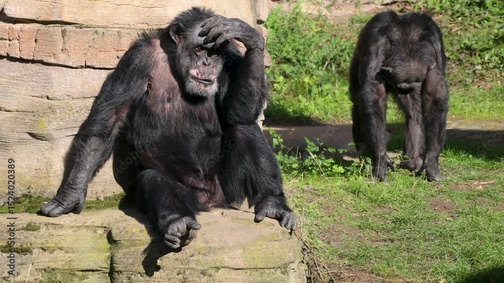 two monkeys relaxing
