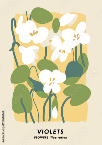 Hand-drawn vector illustrations of flowers